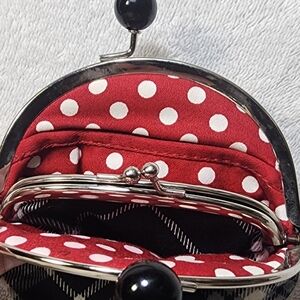 Thirty-One Black and White Plaid Wallet with Kisslock on Kisslock baby wallet